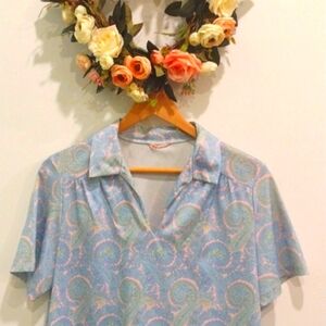 VINTAGE MOD PAISLEY TOP (M-L)